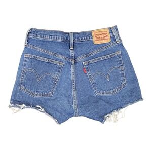 Levis 501 High Rise Cutoff Denim Shorts Womens 27 Raw Hem Button Fly Vintage Y2K